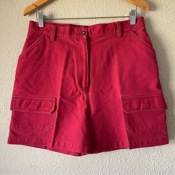 Marsh Landing Pants - Marsh Landing Denim Cargo Shorts Women’s 14 Petite Red High Waisted 90s Casual